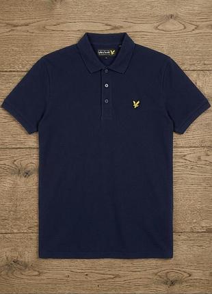 Поло чоловіче lyle & scott темно-синє розмір l бавовна