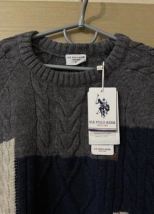 Чоловічий светр u.s. polo assn. багатобарвний, розмір l, акрил