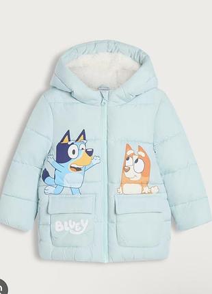 Тепла куртка  з bluey  на 1.5-2 роки