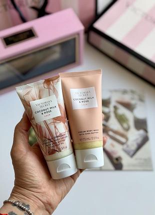 Міні гель для душу та лосьйон для тіла coconut milk rose victoria’s secret