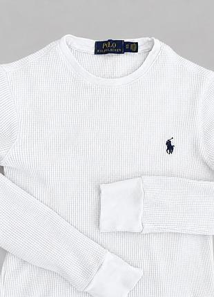 Polo ralph lauren білий лонгслів вафельний термолонгслів xs, оригінал