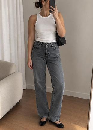 Прямі сірі джинси zara