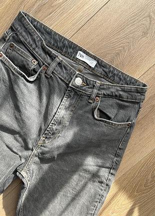 Прямі сірі джинси zara 3