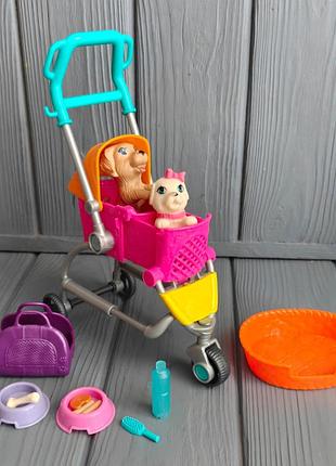 Игровой набор barbie барби прогулка с щенками