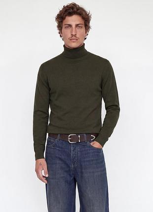Мужская водолазка ( гольф) из гладкого трикотажа оливкового цвета от jack &amp; jones, xl