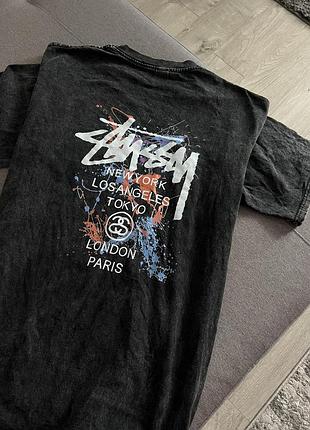 Сіра футболка оверсайз stussy