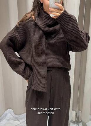 Теплий светр h&m з шарфом