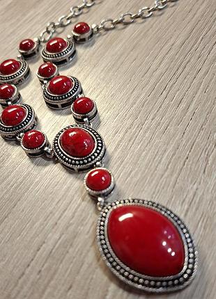 Красный винтажный колье 3