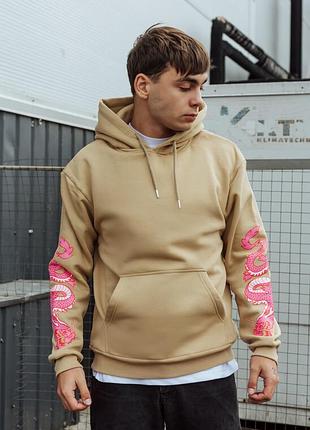 Стильне худі staff beige & pink dragon — ідеальний стан!