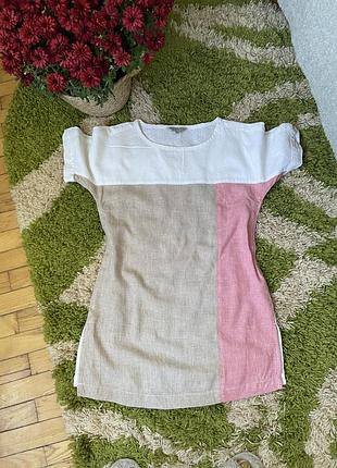 Лляна сукня колор-блок nutmeg (розмір 8 / xs)