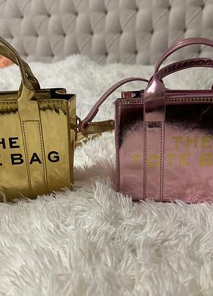 Сумка the tote bag  золото та рожевий металік
