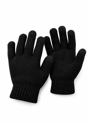 Унісекс чорні теплі сенсорні перчатки для смартфона without touch