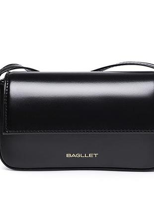 Сумка для жінок bagllet mini чорна з алькантарою