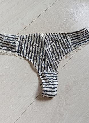 Трусики смугасті стрінги ажурні бікіні мереживні танга esmara lingerie s c 8 36 44