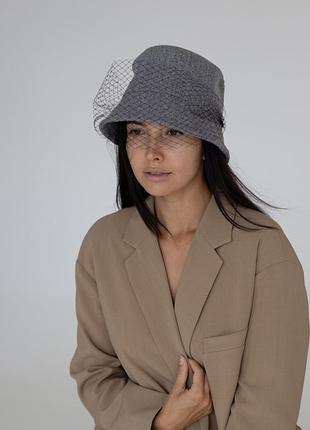 Жіночий вовняна панама з вуаллю, d.hats