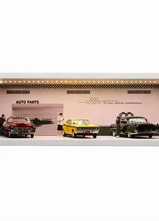 Вітрона-діорама 1:43 з підсвіткою для моделей автомобілів hot wheels, matchbox, minifile