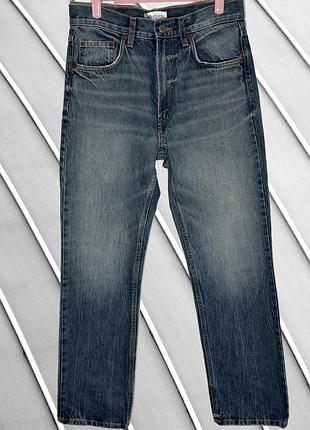 Женские джинсы zara m 38 10 44, синие прямые, классические базовые, плотный деним, средняя посадка, повседневные демисезонные джинсы