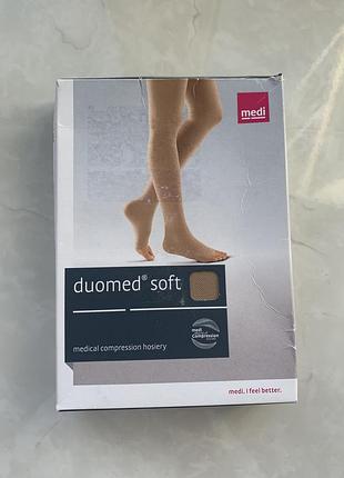 Компресійні медичні чулки duomed soft до стегна із силіконовою резинкою, 1 клас, розмір м