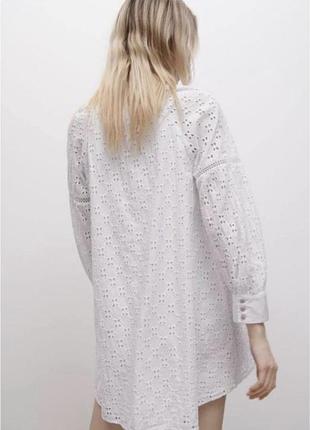 Белое платье из прошвы zara 2