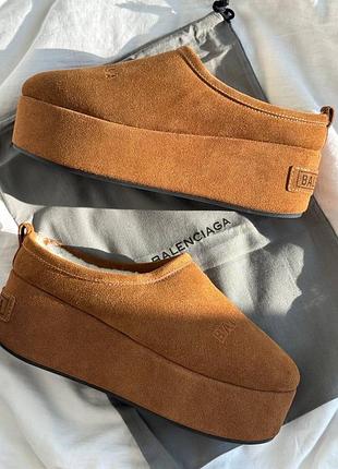 Трендові жіночі мюлі alaska soft platform mules brown 📦 | 36–41