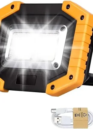 Рабочий led фонарь edasion 30 вт, cob, 2000 лм, аккумуляторный, ip65