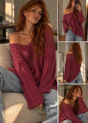Рожева кофта светр вільного крою free people