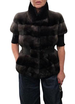 Елегантна норкова жилетка florence saga furs royal оригінал