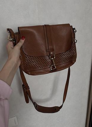 Сумка для жінок massimo dutti руда шкіряна