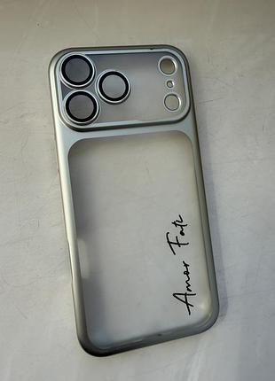 Чехол iphone 17 pro max чехол айфон серебряный amor fati прозрачный серый моребрярный