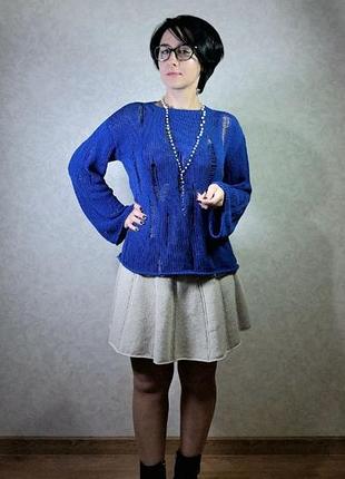 Свитер "electric blue" ручной работы 3