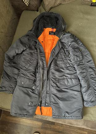 Парка чоловіча alpha industries slim fit n-3b parka сіра, розмір s