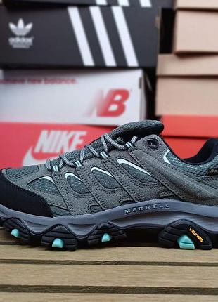 Кросівки merrell moab 3 gtx tex сірі з зеленим