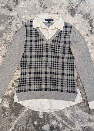 Светр джемпер пуловер 2в1 tommy hilfiger