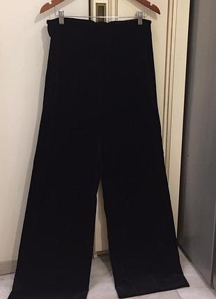 Новые.брюки палаццо бархатистые премиум брендовые antonelli firenze velvet palazzo pants intense black оригинал.зе свежих коллекций