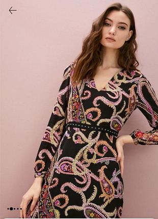 Claudie pierlot paris платье макси fr 36 36-s вискоза paisley принт люкс