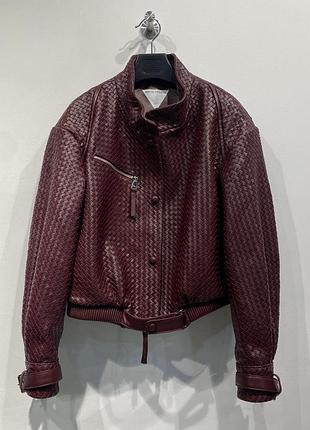 Куртка шкіряна жіноча бомбер bottega v