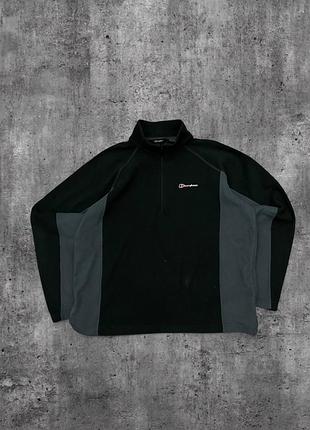 Кофта berghaus оригінал чорна вітровка бергхаус флісовий анорак колорблок аутдор сіра