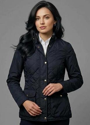 Стильна стьобана куртка polo ralph lauren (з замшевим коміром) | s