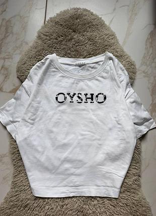 Футболка oysho жіноча з логотипом в паєтках