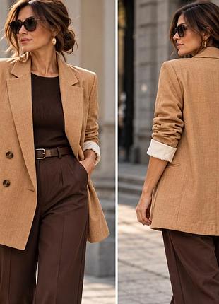 Віскозний жакет h&m кольору camel, uk 16 (48–50)