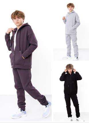 Теплий тринитковий спортивний костюм на блискавці, теплий підлітковий тринитковий спортивний костюм на флісі