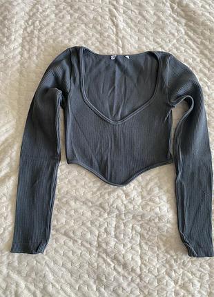 Топ лонгслив в рубчик zara xs s