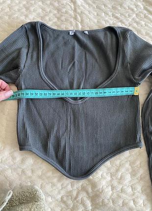 Топ лонгслив в рубчик zara xs s 3