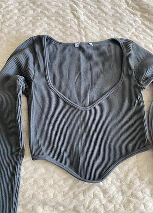 Топ лонгслив в рубчик zara xs s 2