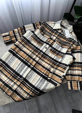 Пальто-сорочка в складі якої є шерсть 29% c&а