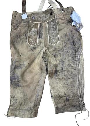 Чоловічі шкіряні баварські бриджі ледерхозе lederhosen livergy в австрійському/тірольському стилі октоберфест