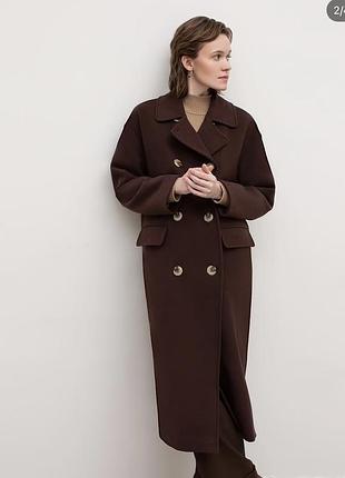 Довге шоколадне пальто oversize monro store , s-m