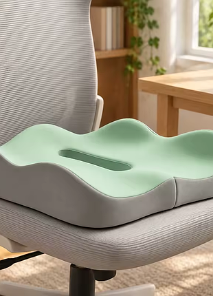 Подушка для сидения с эффектом памяти 3d memory foam 34 х 40 см зелёная