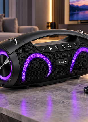 Акустическая система zx-8821 bluetooth 20 вт 8" / портативная колонка с led-подсветкой tws usb fm