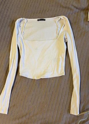 Біла кофтинка zara в рубчик